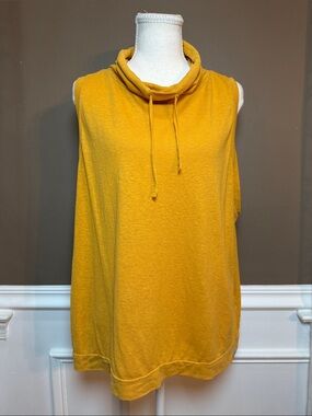 prAna Cozy Up Barmsee Tank Golden Hour Yellow Cowl Neck XL